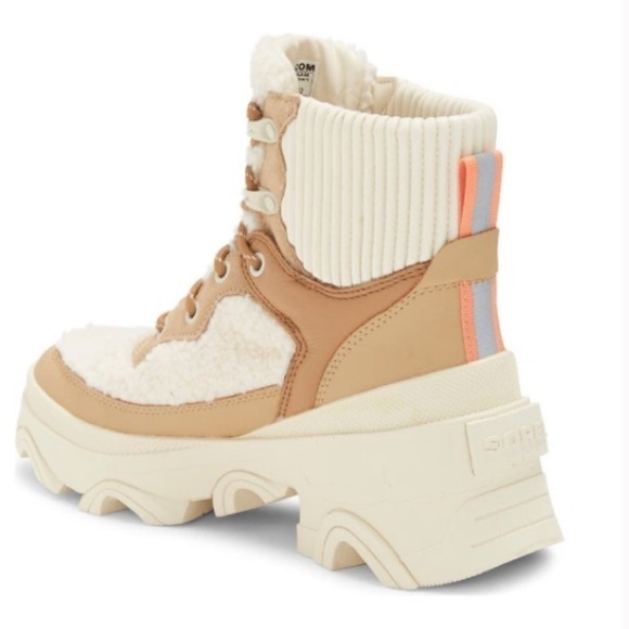 NEW SOREL Brex Waterproof Leather & Faux Shearling Boot - Picture 4 of 5